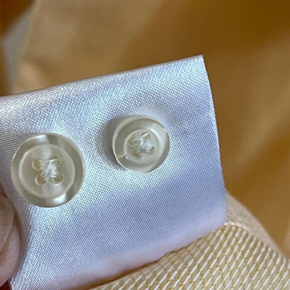 Cintas Casual Button Down Shirt Adults Large Yellow Cotton Comfort Business NWOT - Picture 9 of 10